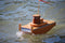RC Tugboat: Wooden Model Boat Speeding through the water