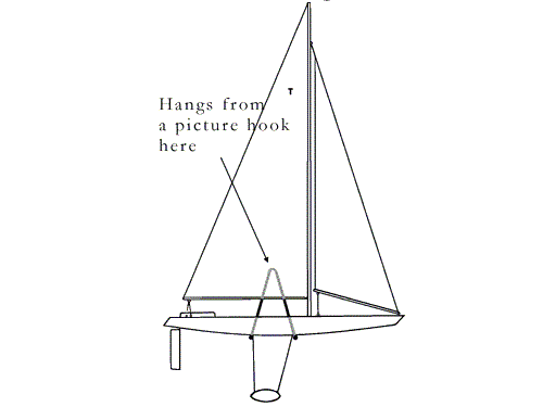 RC Sailboat Stand: Wall Stand for T37 Wooden Model Sailboat 