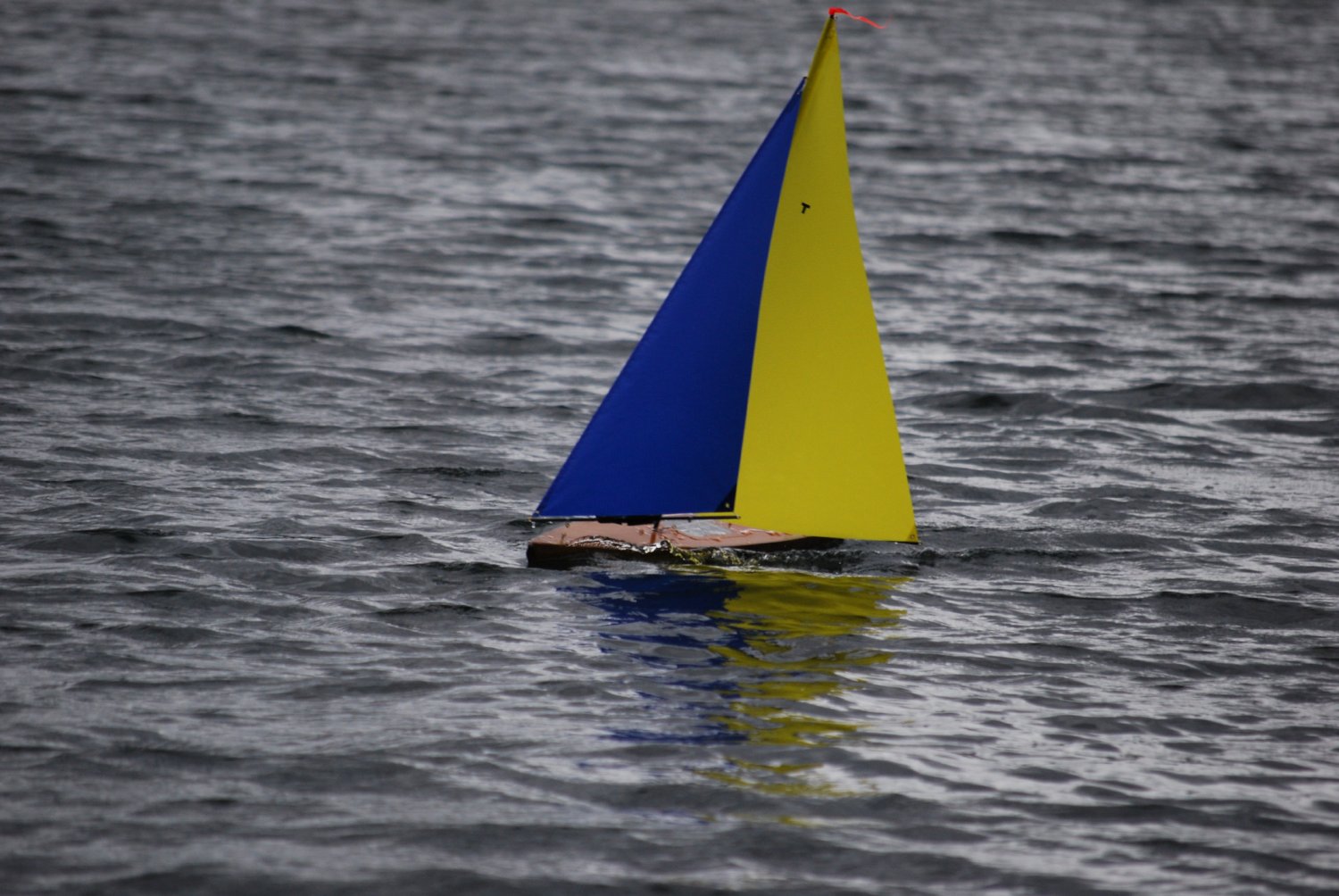 RC Sailboat: T37 Remote Control Sailboat with the Heavy Air Rig in Rough Winds