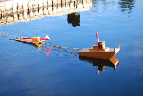 RC Boat: Remote Control Tug Boat and Barge Setting Racing Marks for RC Sailboat Racing