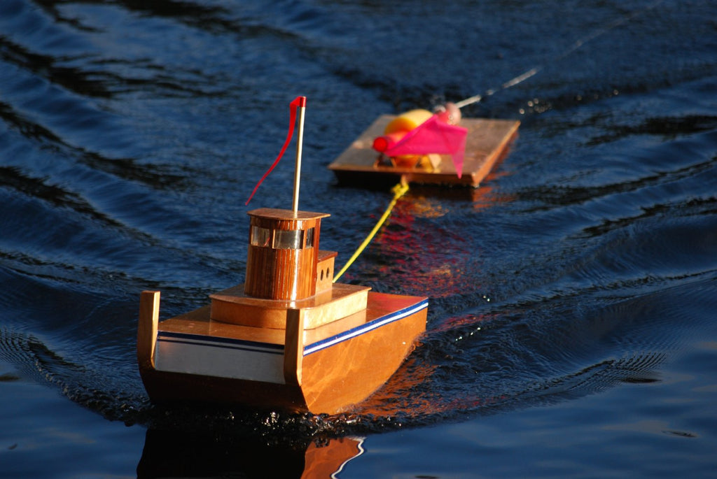 RC Boat: Remote Control Tug Boat and Barge Setting Racing Marks for RC Sailboat Racing