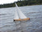 Wooden Model Sailboat: T27 RC Sailboat with white sails