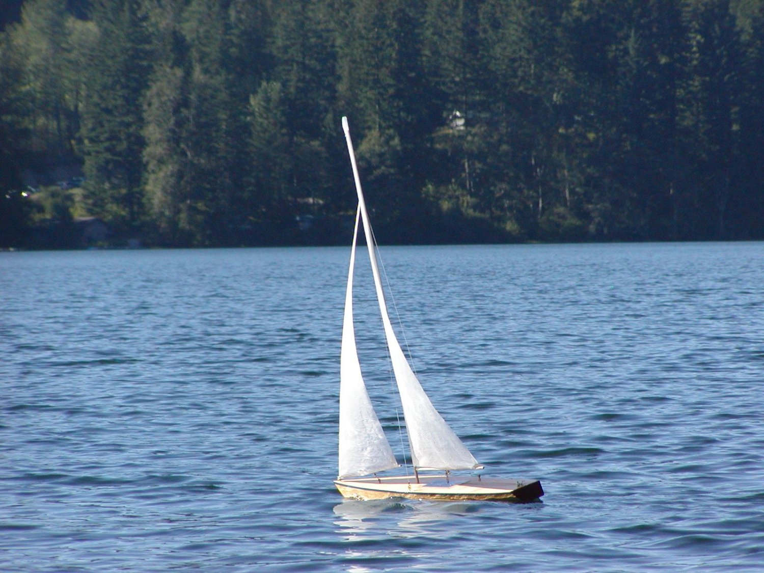 Wooden Sailboat Models: A Beautiful Wooden RC Sailboat Sailing 