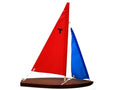 T10 Mahogany Sailboat: 10-Inch Two-Sail Wooden Toy Boat