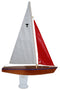 Wooden Toy Sailboat: T12 Cruiser with white and red sails