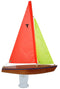 Wooden Toy Sailboat: T12 Cruiser with orange and yellow sails
