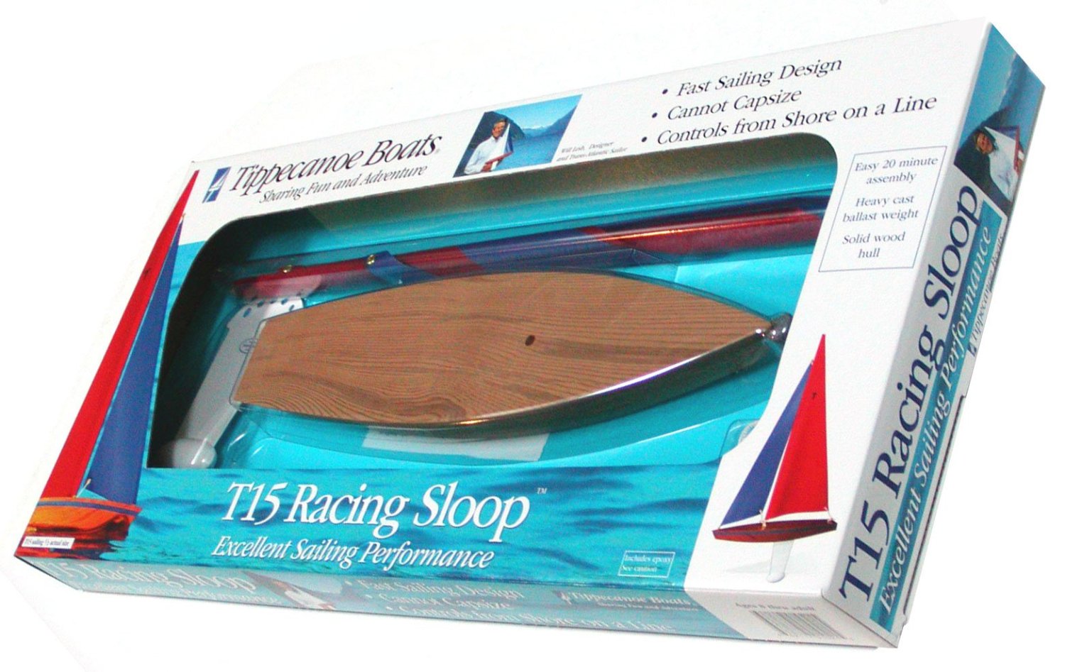 Wooden Toy Sailboat T15 Racing Sloop Packaging