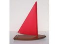 T9 Floater: 9-Inch Varnished Solid Mahogany Toy Sailboat