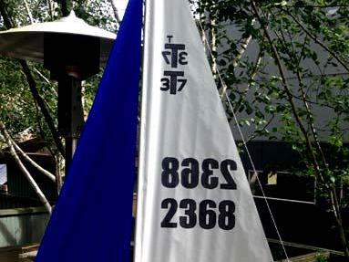 RC Sailboat Sail with Numbers applied from Model Sailboat Stencil Kit