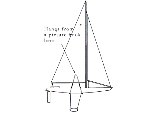 Model Sailboat Stand: Wall-Hanging Stand for T27 RC Sailboat - Tippecanoe Boats Remote Control Boat