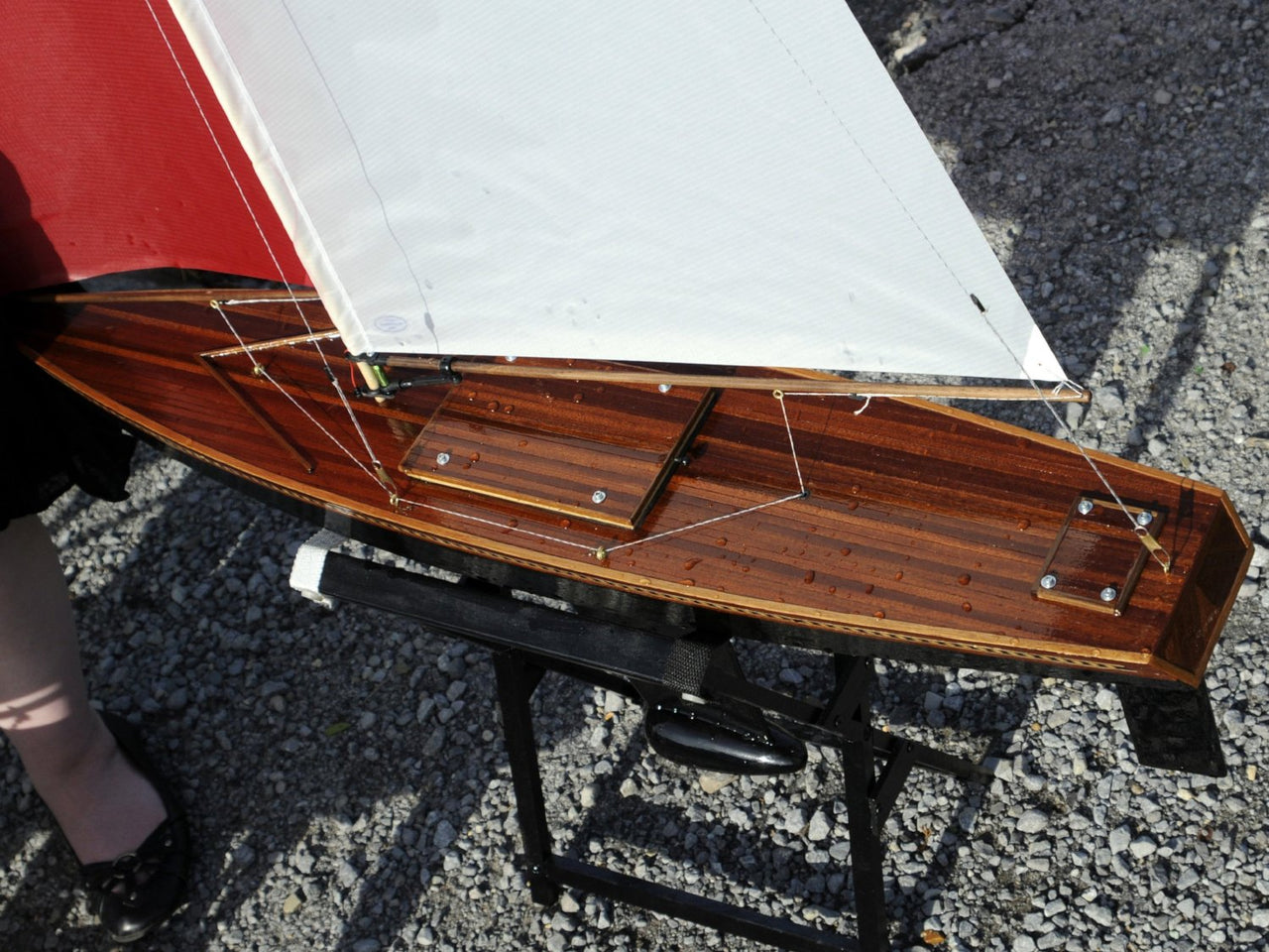 RC Sailboat Accessories: Veneer Deck Kit for T37 Wooden Model Boat