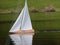 Wooden Model Sailboat: Tippecanoe Boats T27 RC Sailboat - Model Boat Sailing on Calm water